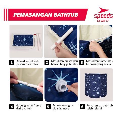 Bathtub Lipat SPEEDS Portable Folding Barrel Bak Mandi Cuci SPA