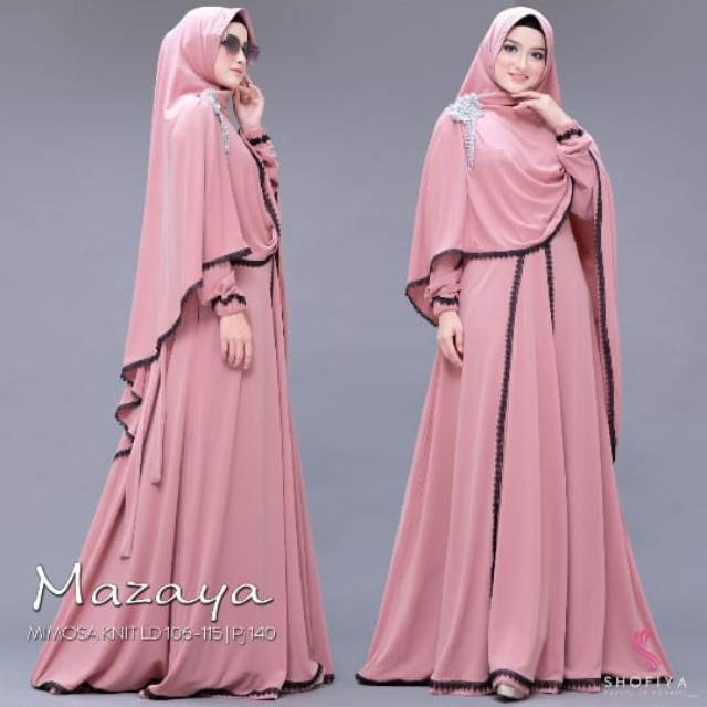 Gamis set syari mazaya original shofiya brand