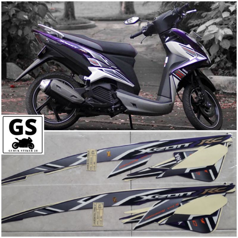 STRIPING STIKER LIS BODY MOTOR YAMAHA XEON RC 2013 UNGU