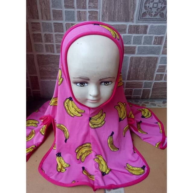 Jilbab anak jilbab instan anak cantik pita belah samping