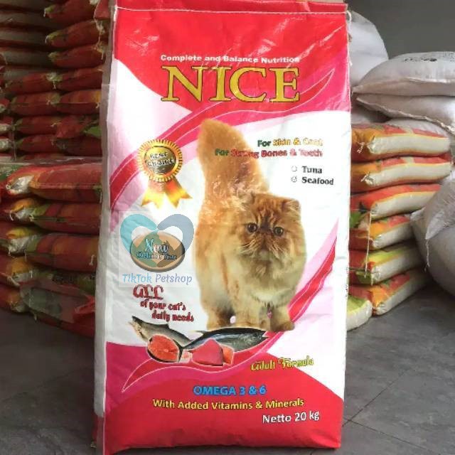 NICE Food Cat Makanan Kucing Murah Untuk Jenis Kucing Persia Anggora Kampung 20Kg