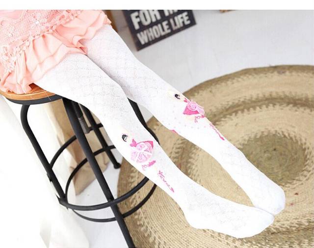 BALLERINA STOCKING PINK / WHITE / kaos kaki balet anak perempuan import pink putih