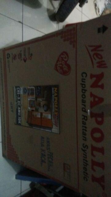 Khusus Kargo Lemari  4pintu 1 Laci Rotan Napolly