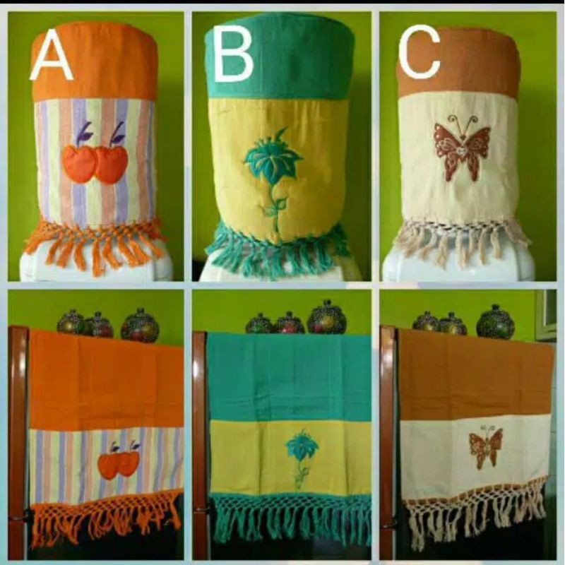 Set Tutup Kulkas Dan Galon Tenun