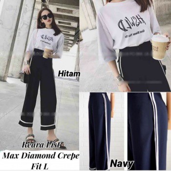 MOKOKOMO REARA List Celana Wanita Celana Panjang Wanita Celana List Fashion Wanita (LL)