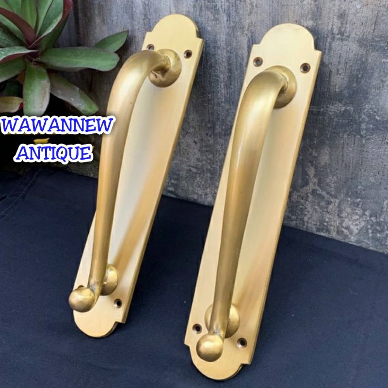 Handle Pintu / Gagang Pintu Rumah Pagar Kuningan Motif Cumi 31cm