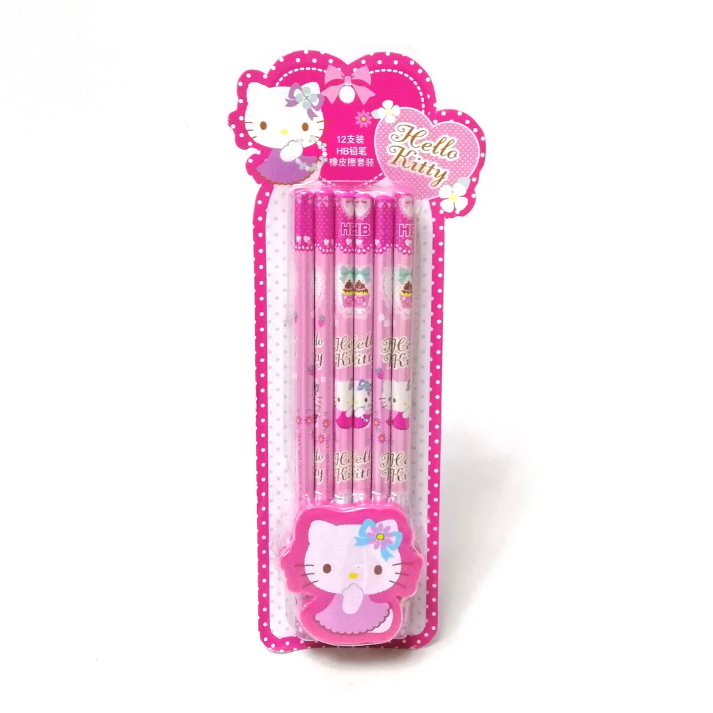 

Minicart Pensil Kayu HB Hello Kitty isi 12pcs dan Penghapus - KT3003