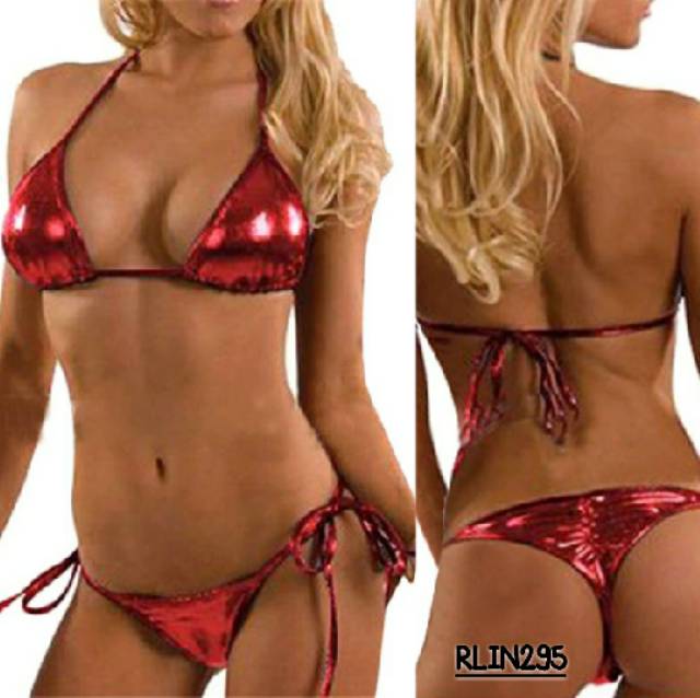 2 pcs Lingerie Seksi Bikini Leather Merah  By Amorcollection