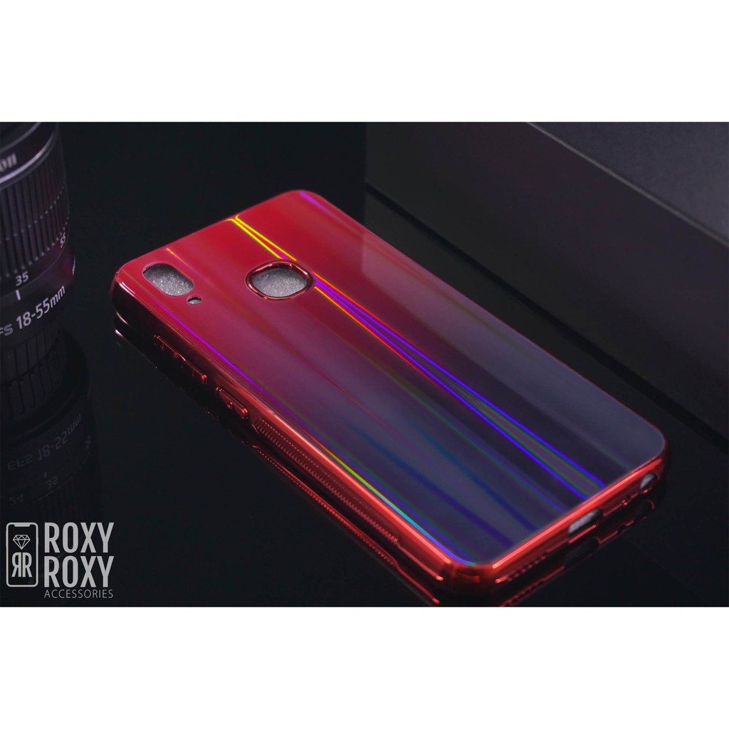 Case Glass Aurora Oppo F11 Pro - A3S - F1S - A7/A5S - Reno size 6.4