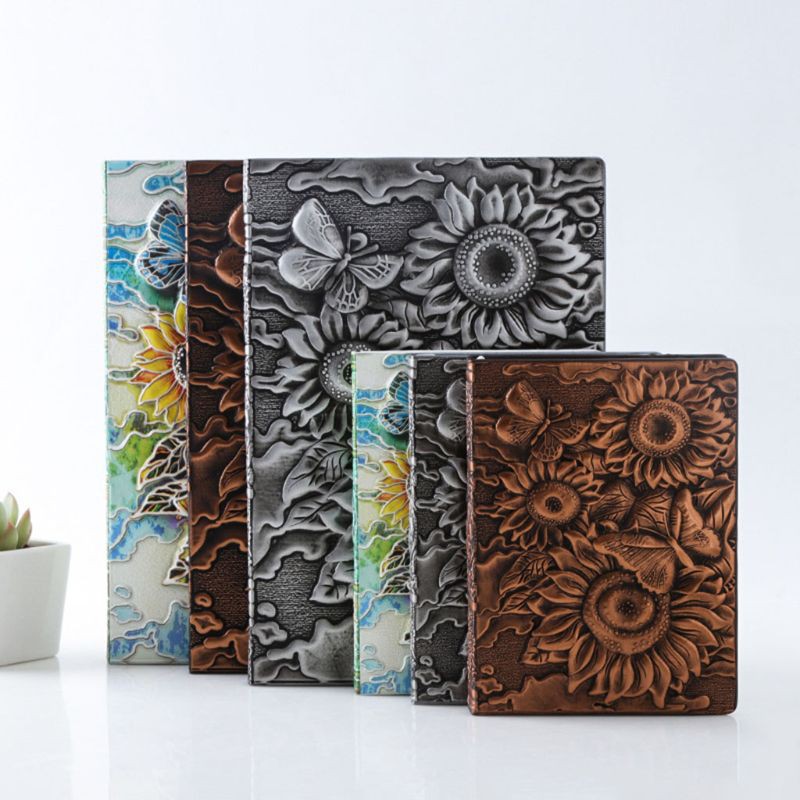 

Ongkir Gratis ya 3D Sunflower Embossed Notebook Journal Notepad Travel Diary Planner Business