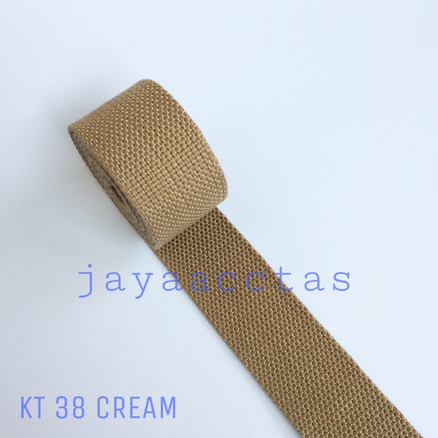 Tali webbing tas katun 3.8 cm cream