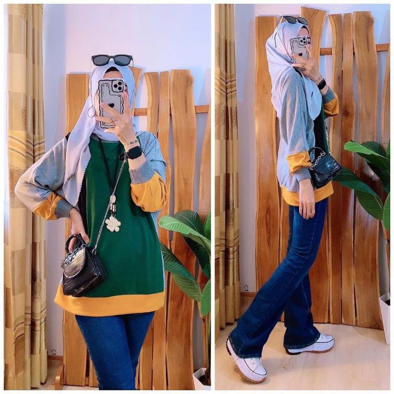 Clara Top blouse wanita blouse jumbo blouse rajut jumbo blouse rajut import blouse muslim kaos rajut