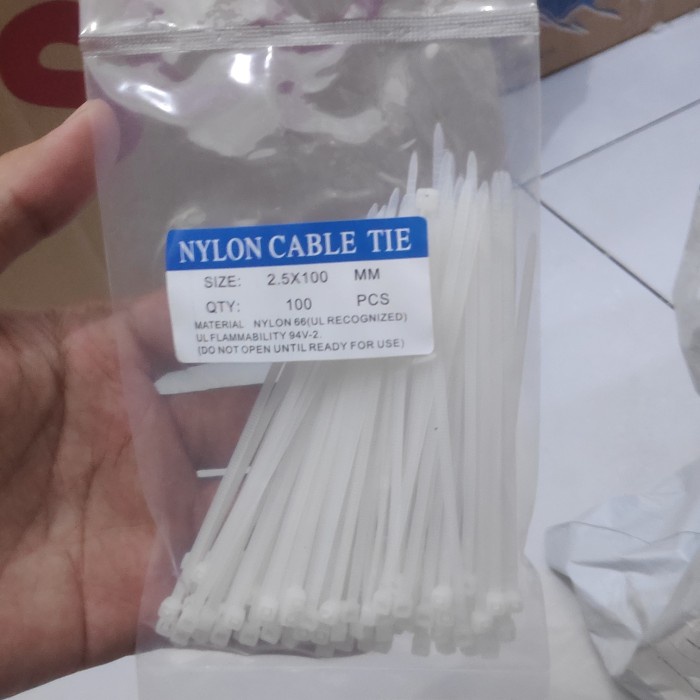 kabel ties kabel tie pengikat kabel kretekan kabel ikat kabel - Putih