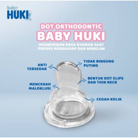 (ISI 3 PCS) HUKI Karet Dot Silikon Nipple Gepeng Orthodontic Isi 3 S M L