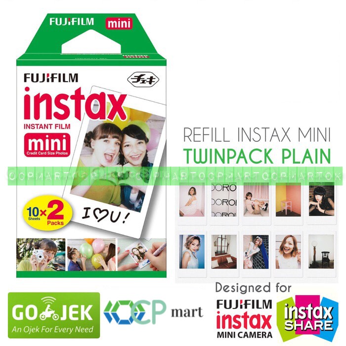 Fujifilm Refill Instax Mini Film TwinPack Plain 20 lembar isi ulang