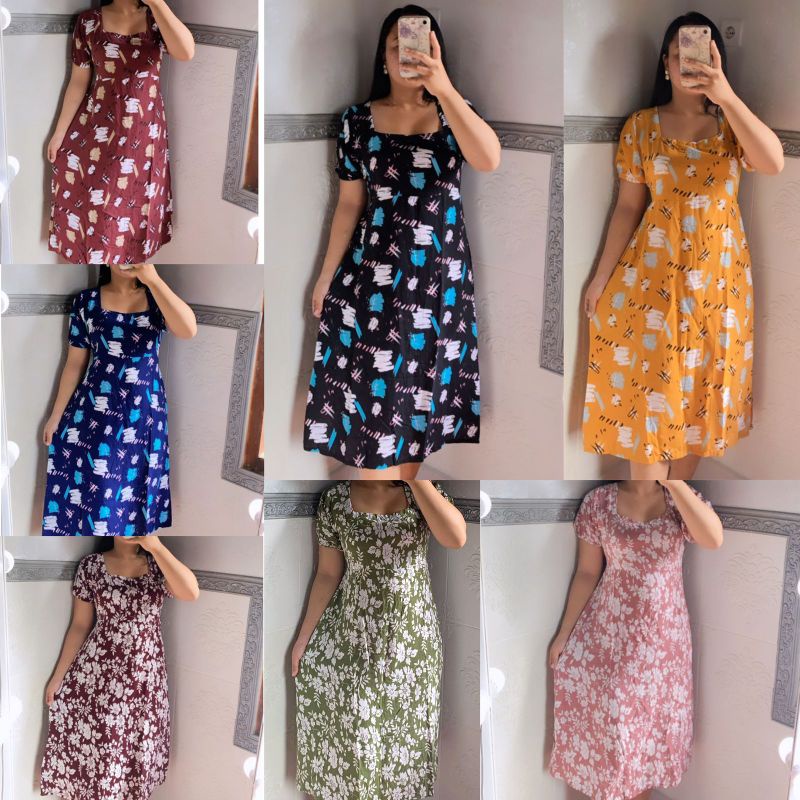 Hatistore/dress larisa/dress rayon/dress murah/dress bali/grosir dress/dress big size/dress jumbo/gr