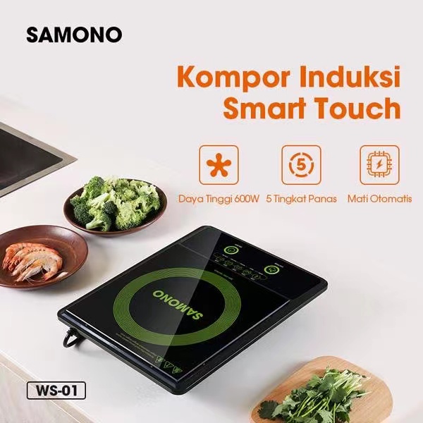 Kompor Listrik Induksi Samono WS-01 Induction Cooker Waterproof Smart Touch - Garansi Resmi 1 Tahun