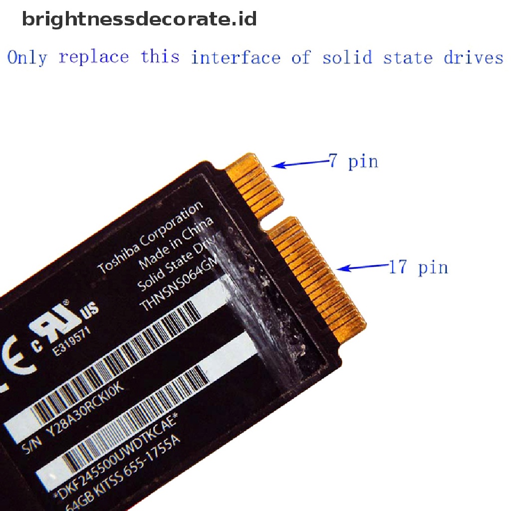 M.2 Ngff Ssd Ke 17 + 7 Pin Papan Adaptor Untuk Macbook Air 2012 A1466