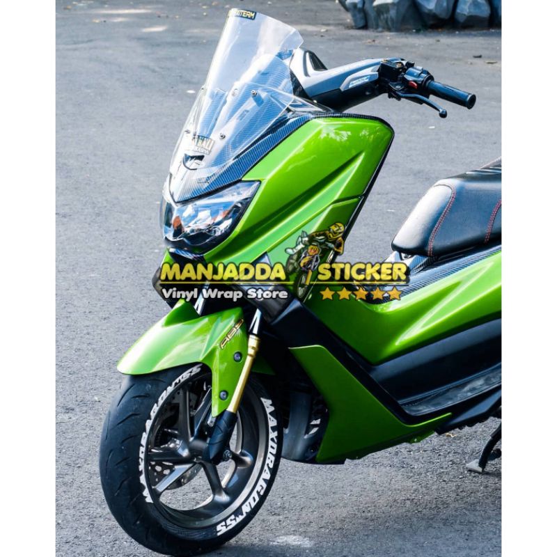 Stiker skotlet motor metalic hijau candy