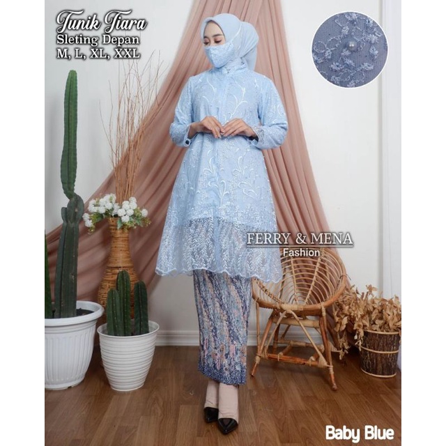 Setelan kebaya tunik busui//tunik tulle tiara//kebaya seragaman