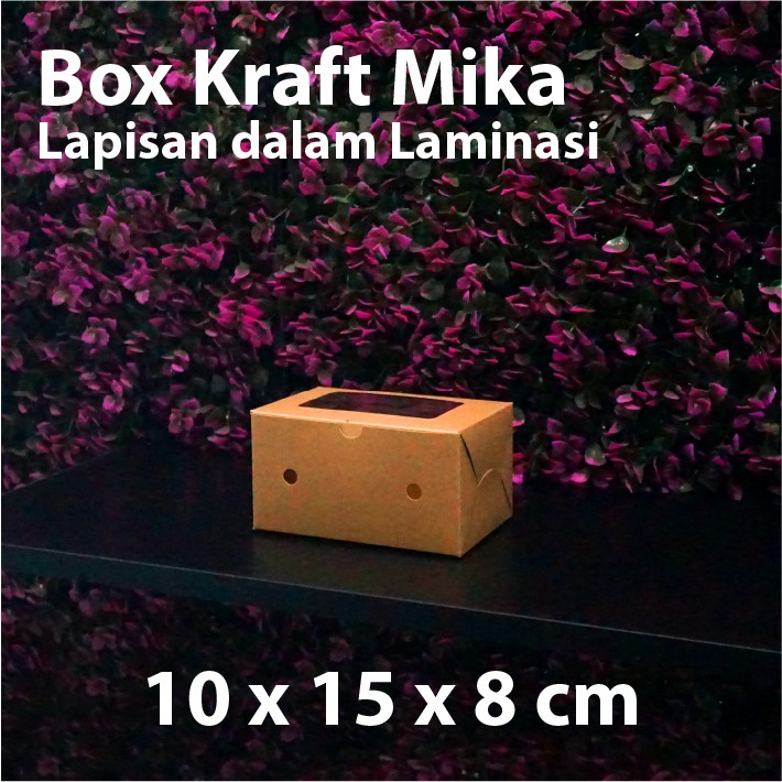 

(Depok) Dus Kraft 10 x 15 x 8 cm dengan Mika - Box Cake Coklat Snack