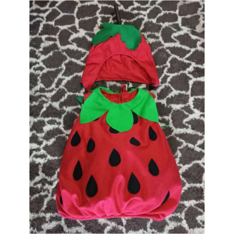 kostum strawberry anak / kostum buah strawberry / kostum buah dan sayur / kostum buah buahan / gya k