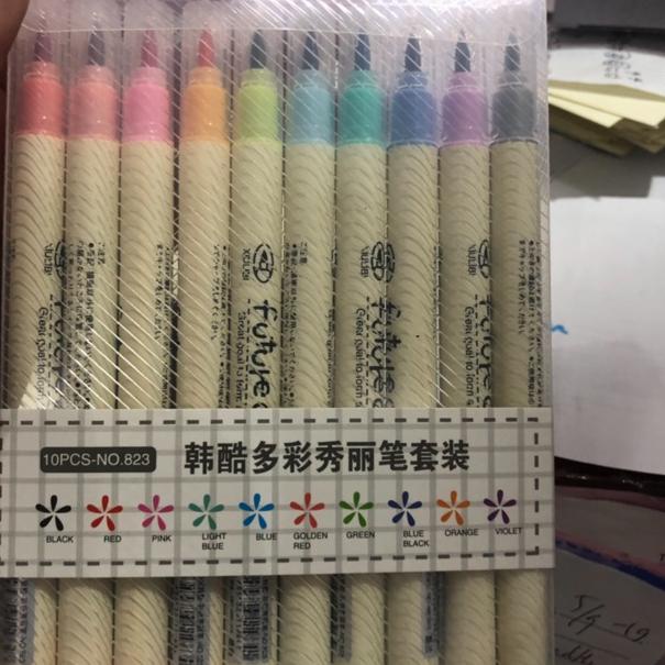 

[PRODUK 9HJUV] Brush pen future color set isi 10 9CA