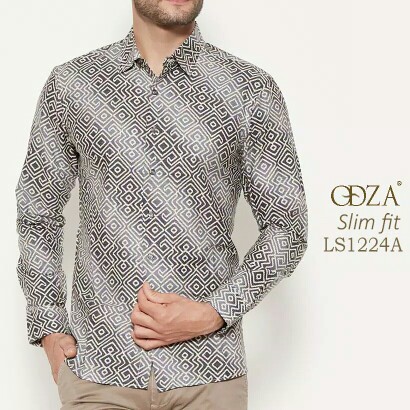 Odza Busana Atasan Batik Pria Lengan Panjang Kemeja Pesta Modern