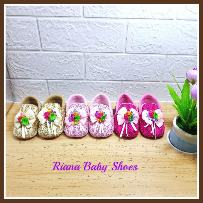 Sepatu Bayi prewalker perempuan motif terbaru RS02 usia 5-15 bulan