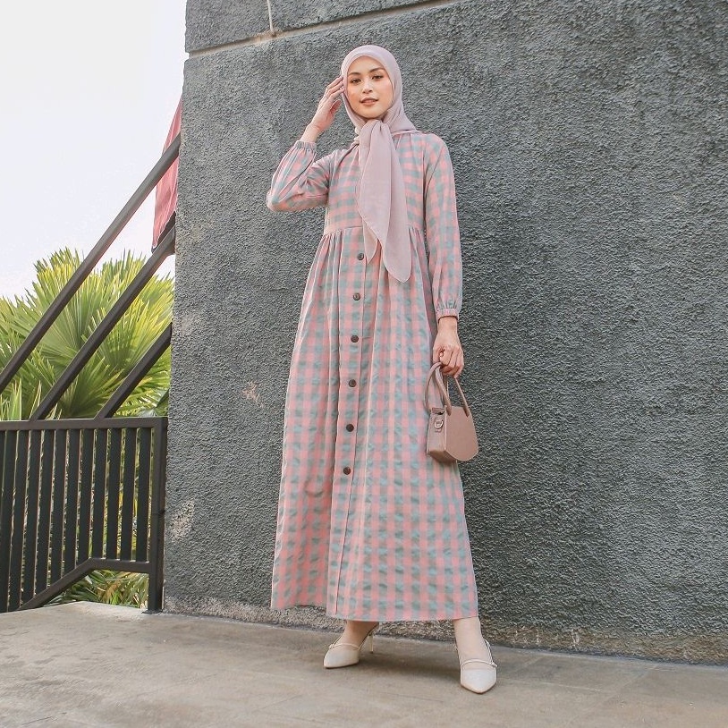 YB89D Le Khari Dress Maya Gamis Katun Busui Size S - XL