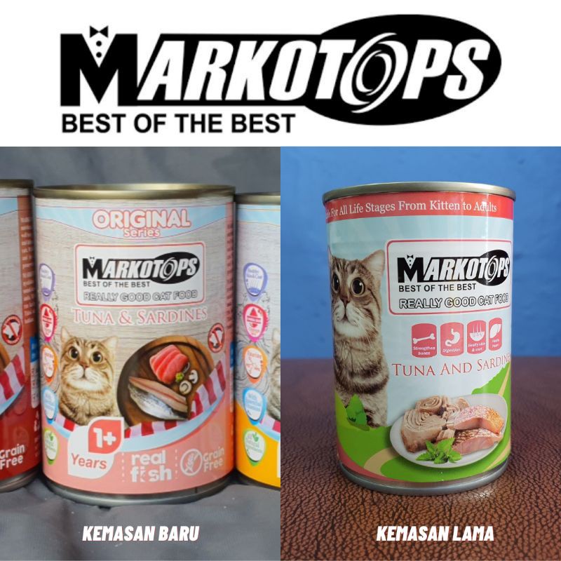 Markotops Tuna and Sardines 400gr (Pink) Original Series - Makanan Kucing Markotop Kaleng untuk Kitt