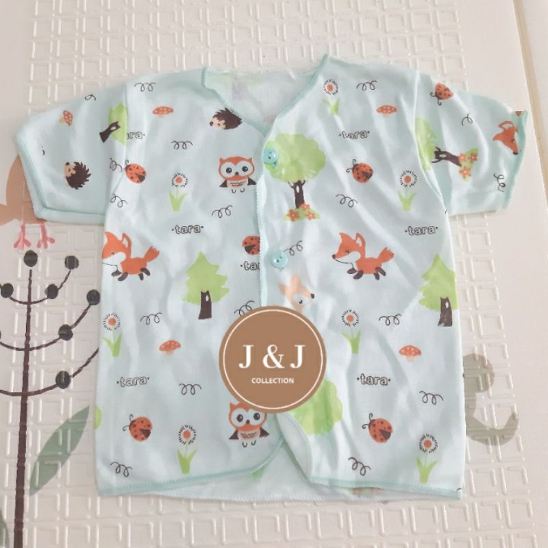 3 pcs Baju bayi  Polos tangan pendek Merk TARA (0-3BULAN)