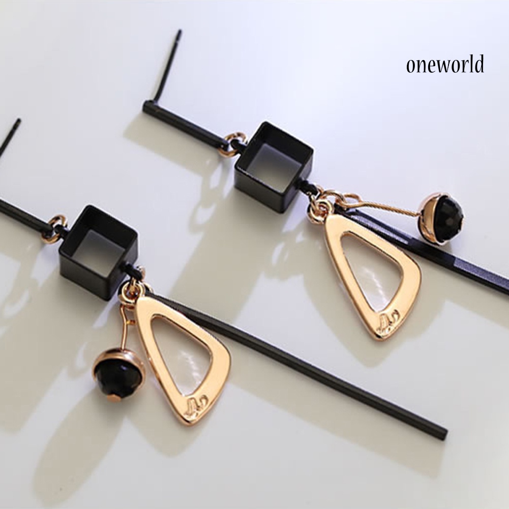 OW@ Women's Fashion Geometric Long Drop Ear Stud Earrings Charming Jewelry Gift