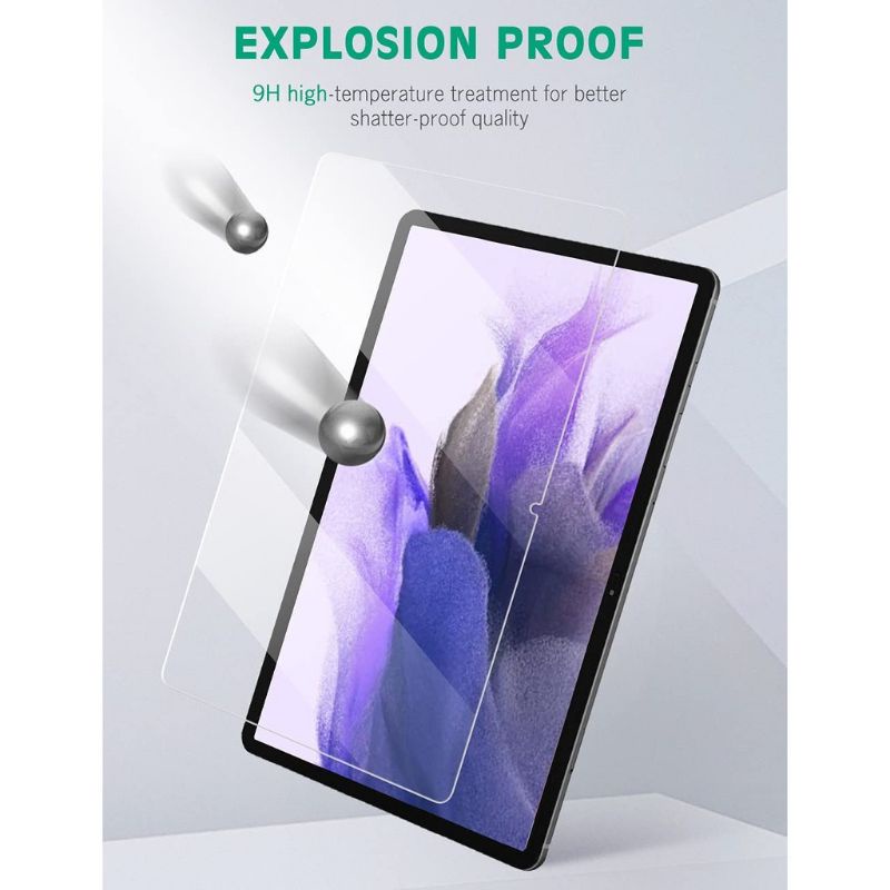 Antigores Samsung Tab S7FE S7 FE T730 T736B Tempered Glass Screen Guard protector TG pelindung Layar