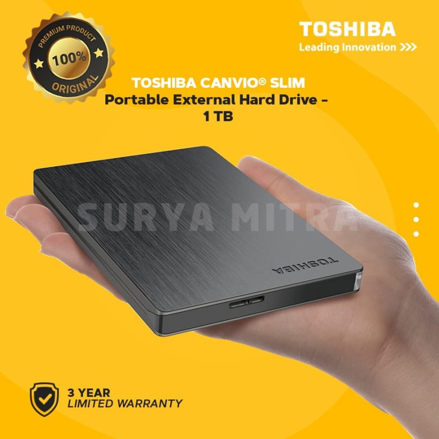 Hardisk Eksternal 1TB Canvio Slim Toshiba [USB 3.0]