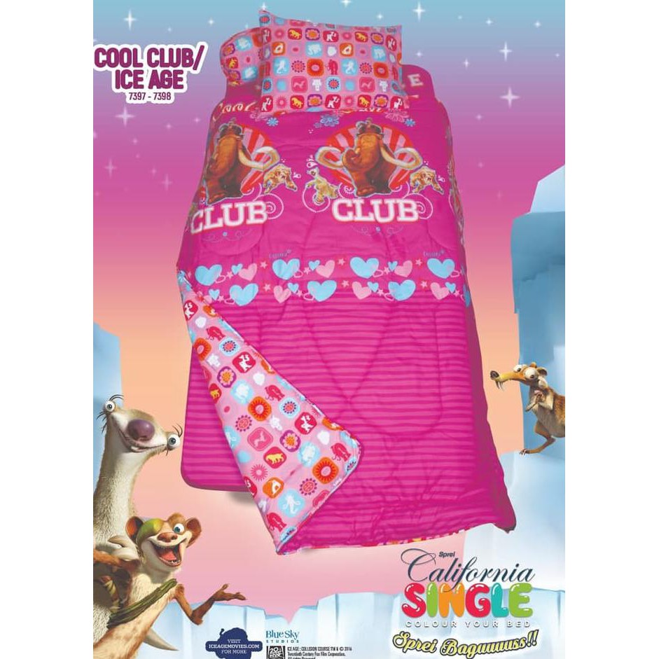California, Sprei California Cool Club Ice Age 100 No.4 Seprai Sid Manny Diego ,Kualitas Terbaik