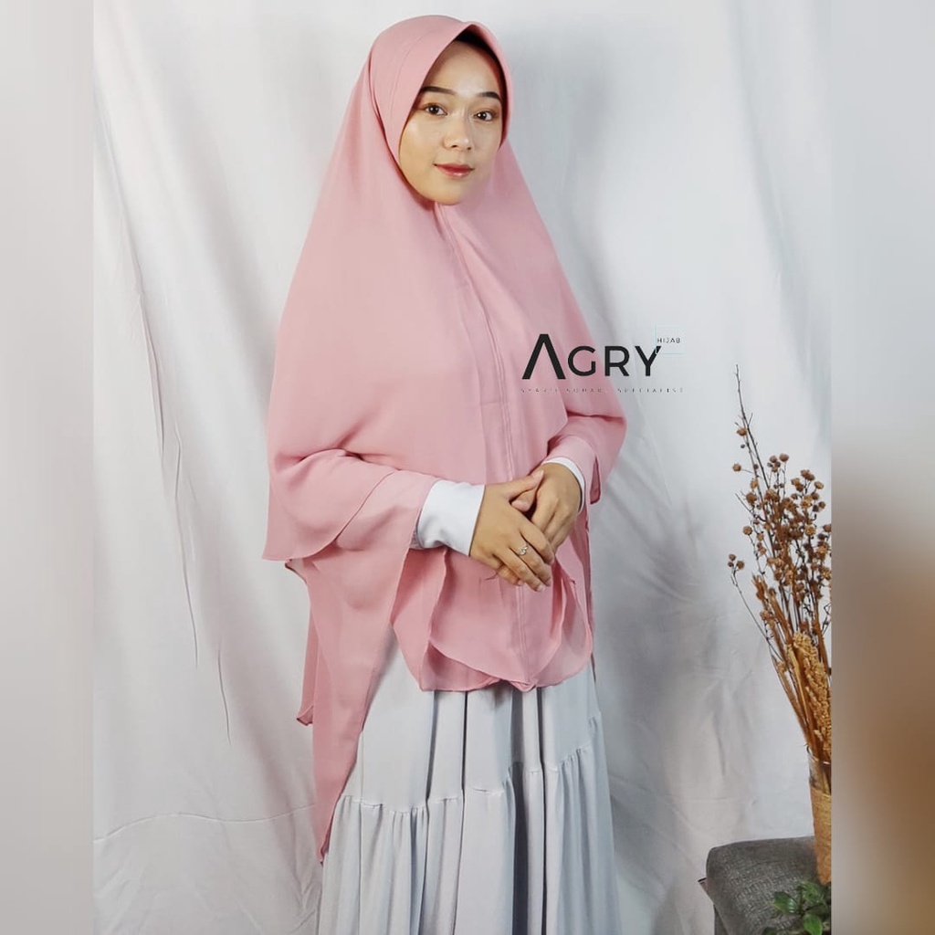 ᴀɢʀʏ Khimar Lancip Jumbo 2 Layer Ceruty Premium