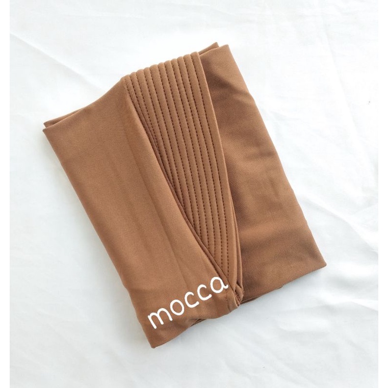 Hijab Bergo Spandek Jersey Menutup Dada/Hijab Instan Bergo Hamidah/Hijab Sport-Mocca