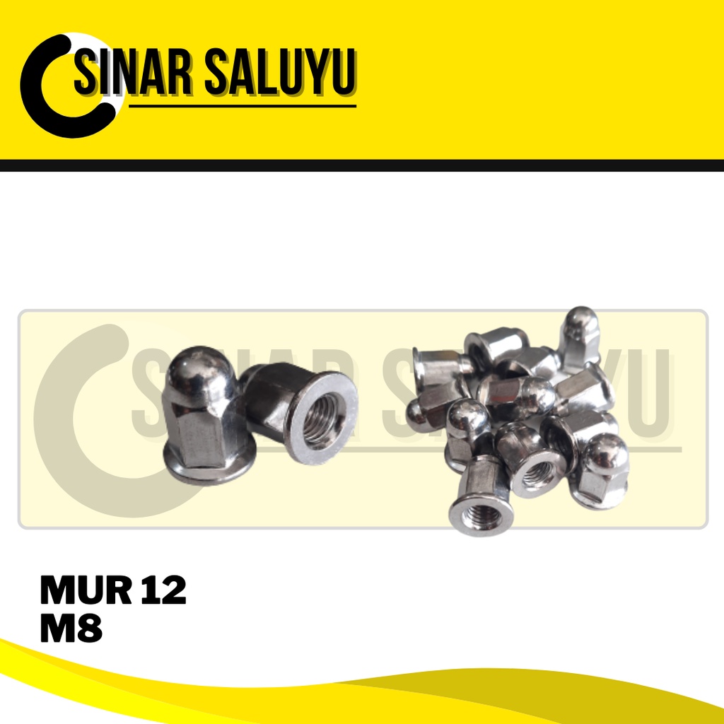 MUR FLANGE TOPI 12 M8 CHROME