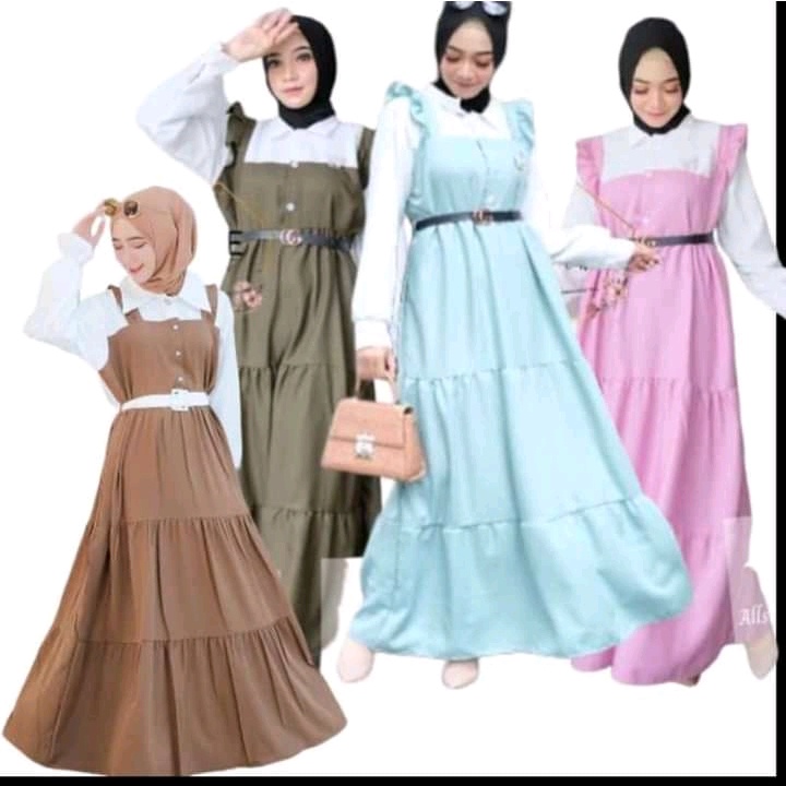 Jual Baju Gamis Wanita Terbaru Livy Dress Remaja Kekinian Korean Style