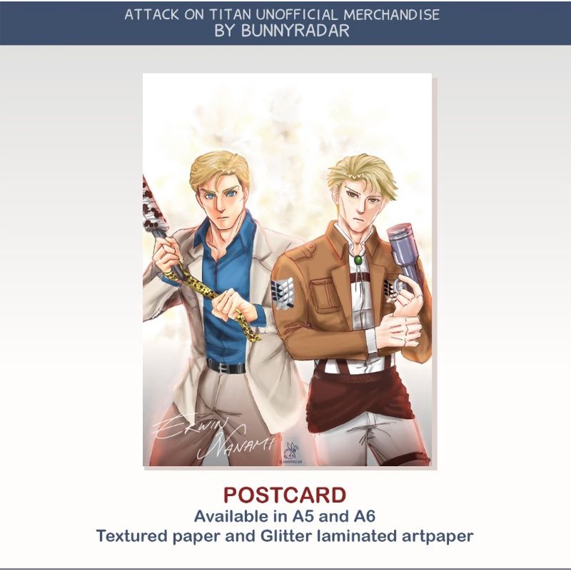 Erwin Nanami Postcard / AoT JJK Artprint by Bunnyradar