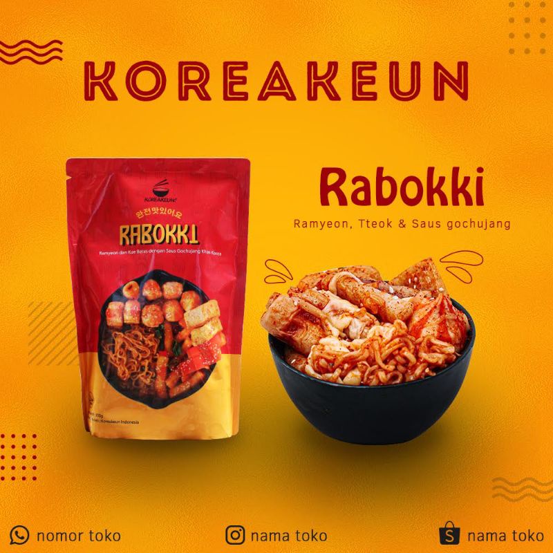 RABOKKI KOREAKEUN HALAL (ramyun +tapoki koreakeun)