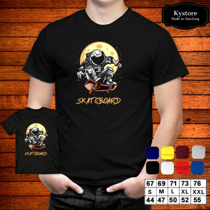 Kaos distro Astronot Skateboard Cotton Combad 30s Edisi Famili