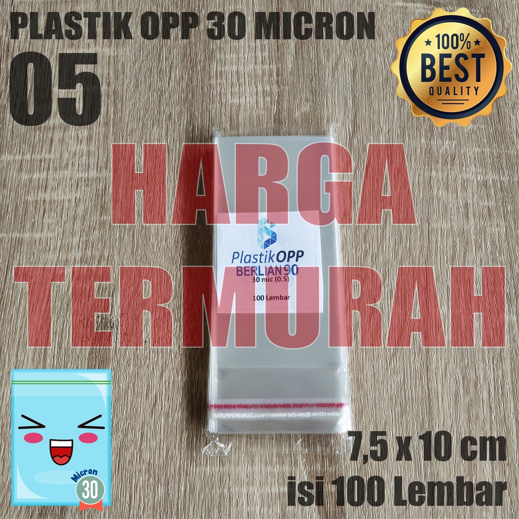 

PLASTIK OPP TEBAL 7,5 x 10 cm 30 Micron (0,5) PLASTIK KEMASAN / PLASTIK ROTI