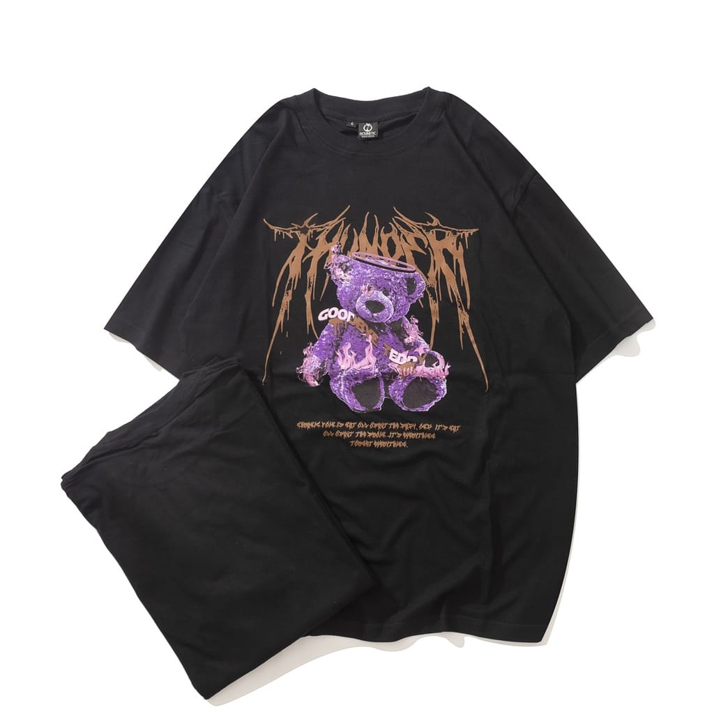 kaos Uniqlo t-shirt logo / kaos branded / kaos tumblr / kaos pria / kaos wanita / uniqlo kaos lengan pendek-Bear Purple