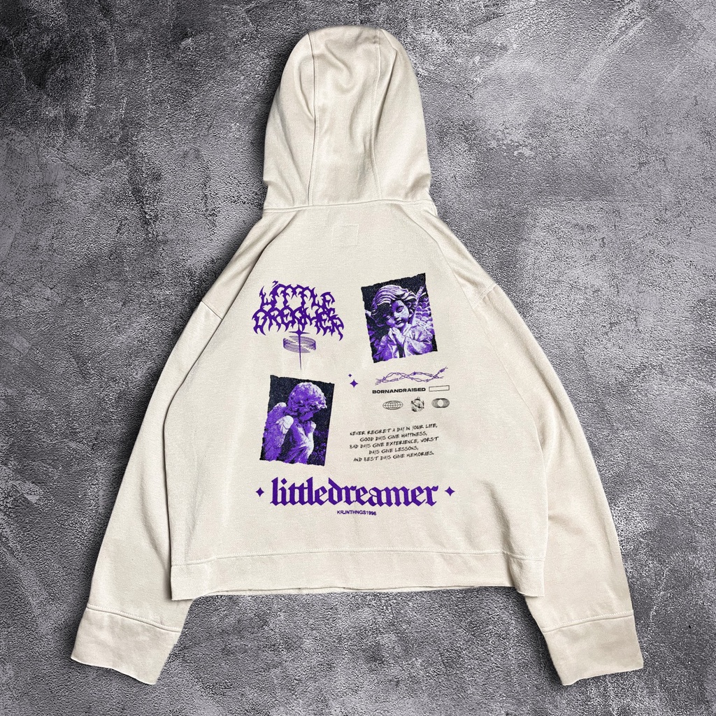 JAKET CROP HOODIE GRAPHIC / JUMPER CROP HOODIE GRAPHIC &quot;Dreamer&quot;