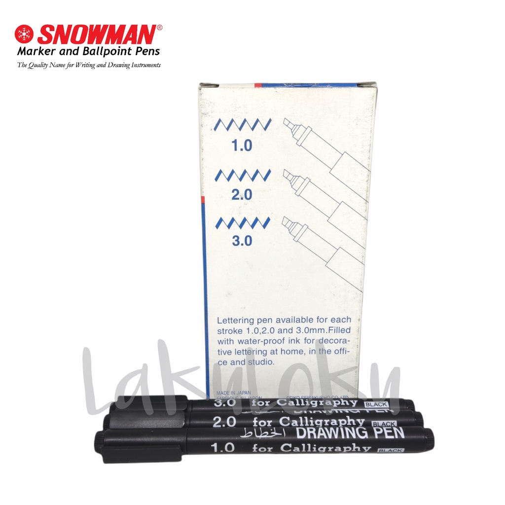 

(1 PCS) Snowman Calligraphy Pen / Bolpoin Kaligrafi Snowman 1.0, 2.0, 3.0 Hitam