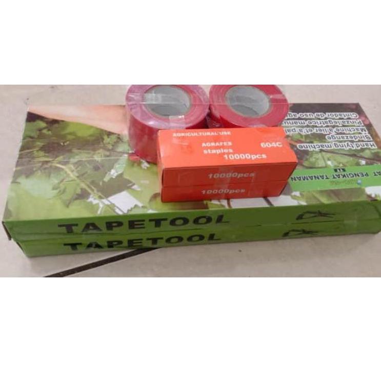 

[KODE 587] Paket Pita Tapetool 20 roll + Isi Staples | Tapetool Tali Tanaman Cabai Tomat Melon Cabe