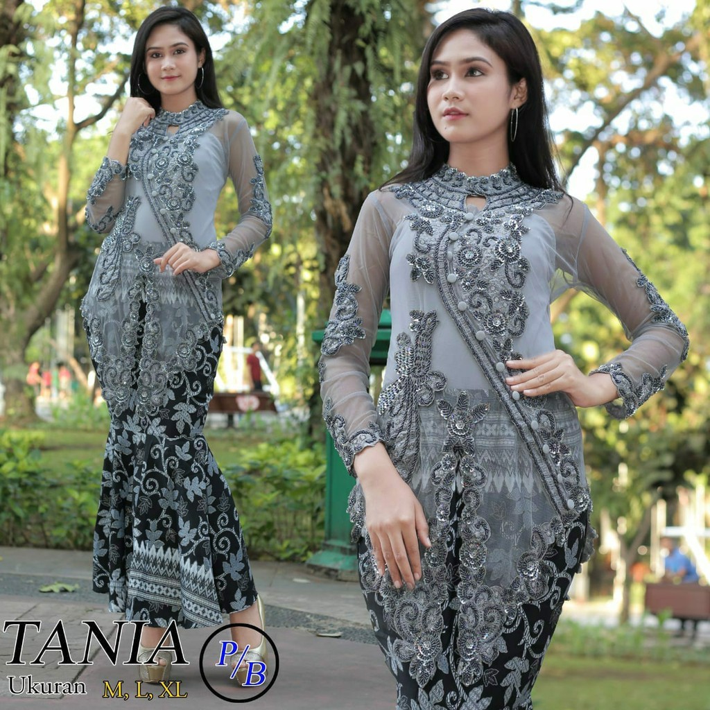 Setelan Kebaya Payet Tania Hitam Dan Pilihan Warna Lain