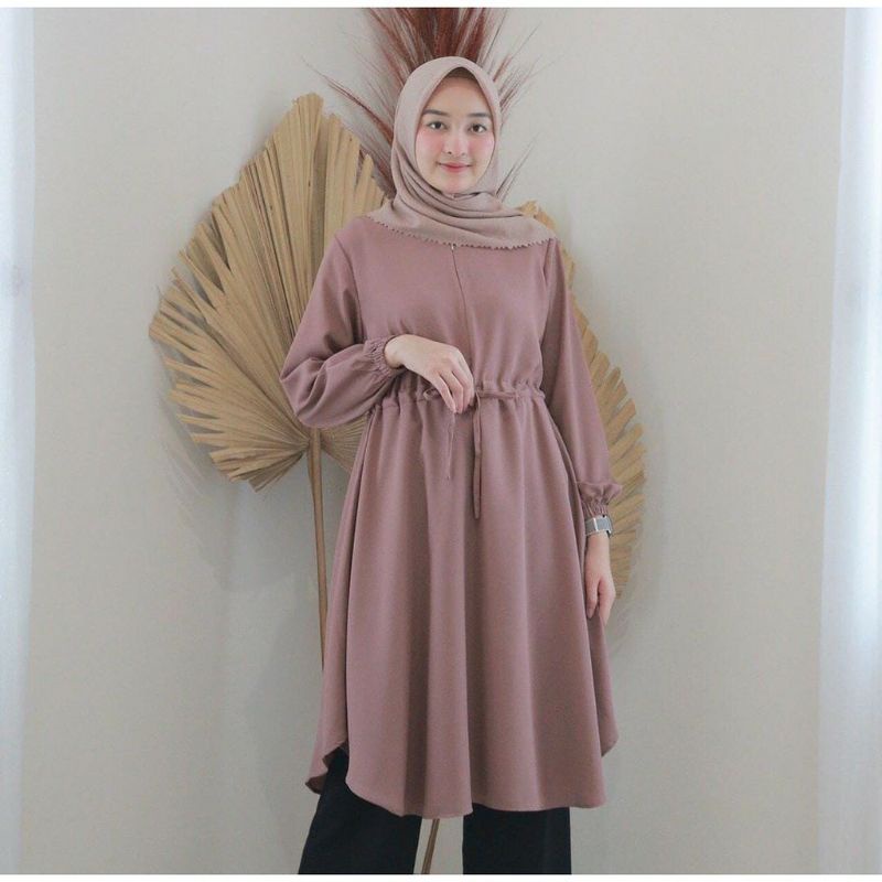 BETHA TUNIK •• LONG TUNIK POLOS •• Bheta Long Tunik Moscrepe Busui